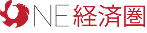 中央に「NE」の頭文字と赤い文字で日本語の文字を表示したロゴ。